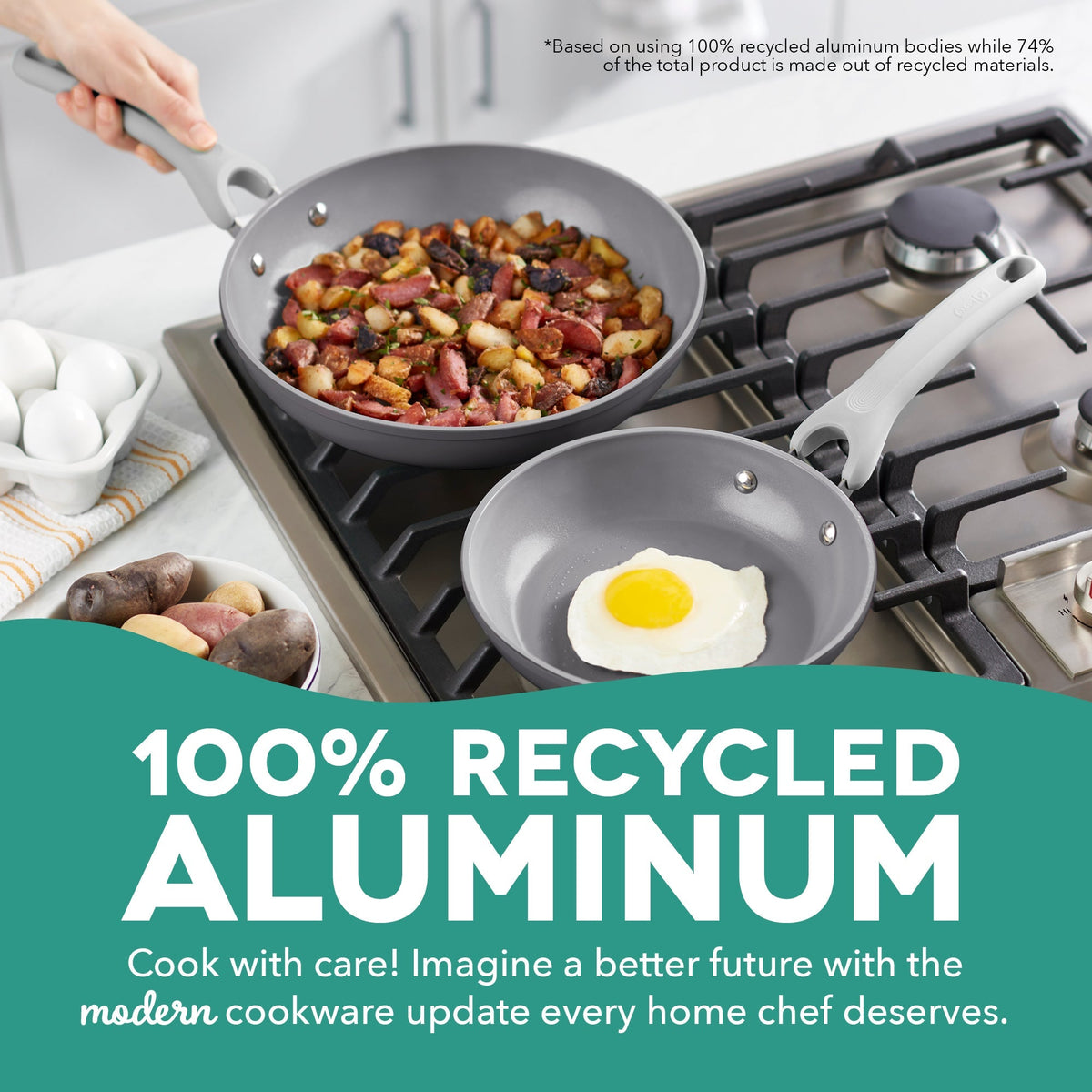 Dash Dream Green Recycled Aluminum 9.5"/11" Fry Pan Set